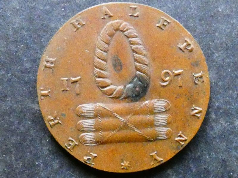 18th Century Halfpenny, Scotland, Perthshire, Perth, 1797, DH-9