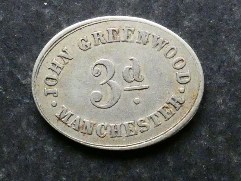 Transport token, Lancashire, Manchester, John Greenwood