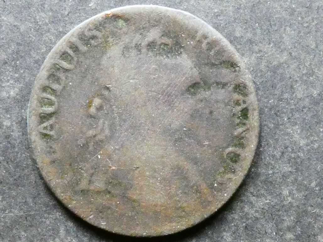 18th Century evasive Halfpenny, CLAUDUIS ROMANUS / DELECTAT RUS