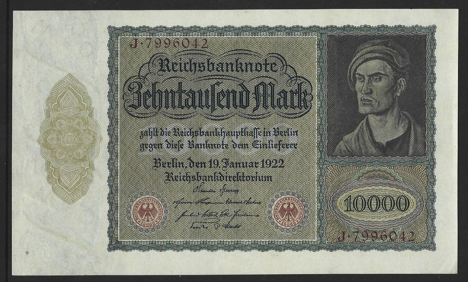 Germany, 10 000 Mark, 19.1.1922.
