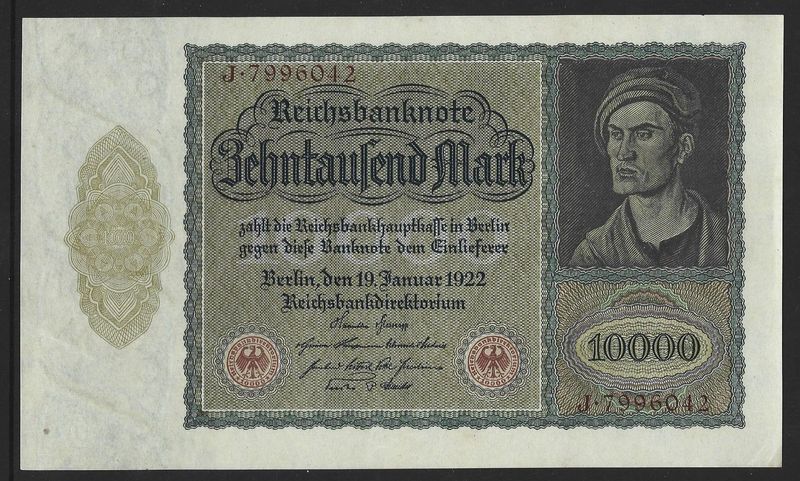 Germany, 10 000 Mark, 19.1.1922.