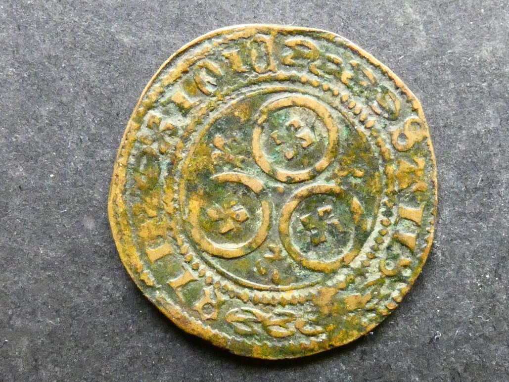 France, mediaeval brass jeton, c.14th to 15th century