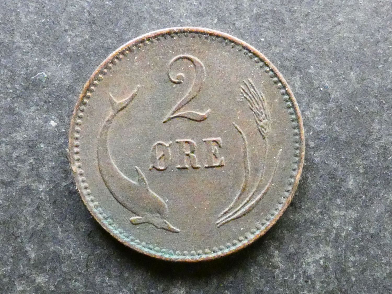 Denmark, 2 Øre, 1874