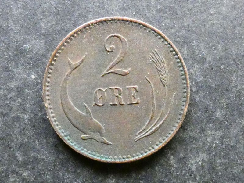 Denmark, 2 Øre, 1874
