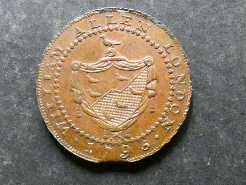 18th Century Halfpenny, Middlesex, William Allen, 1795, DH-246