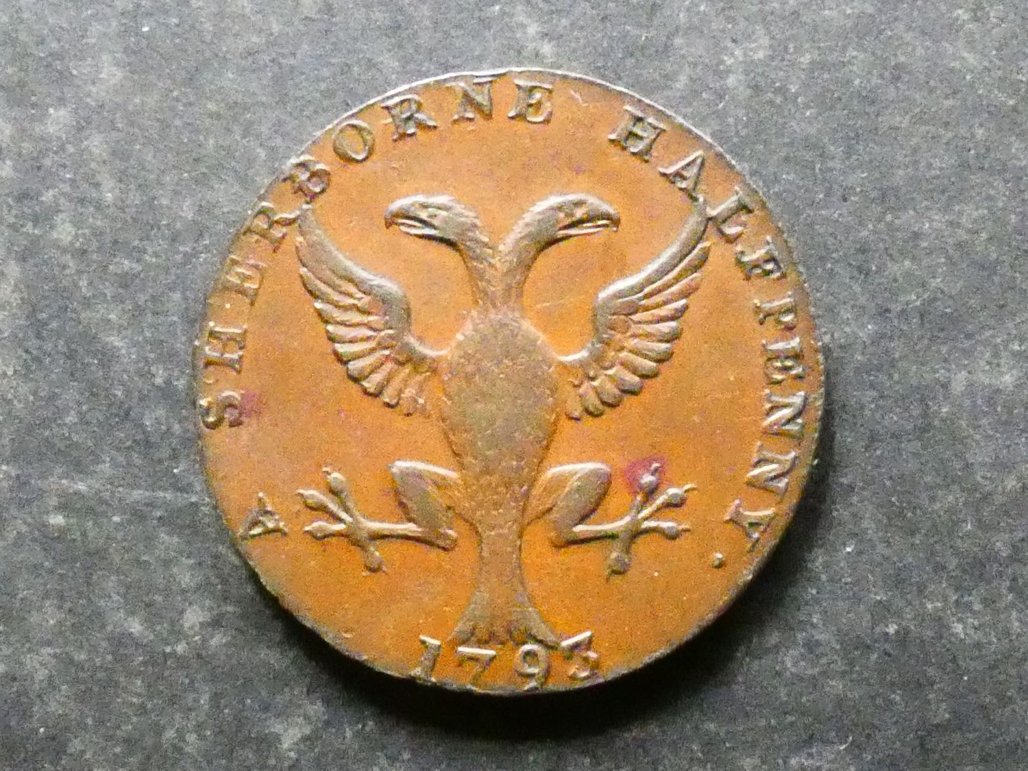 18th Century Halfpenny, Dorset, Sherborn, 1793, DH-7