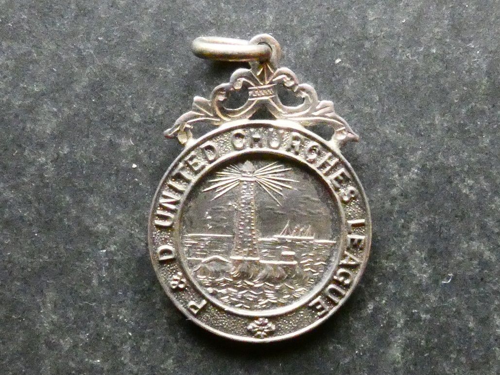 1935, Plymouth & District United Churches League, silver prize medal.