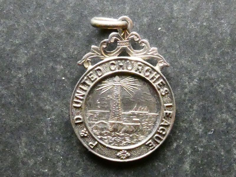 1935, Plymouth & District United Churches League, silver prize medal.