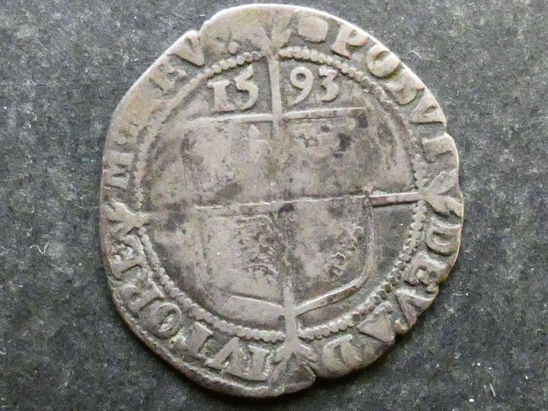 England, Elizabeth I, Sixpence, 6th issue, 1593, mmk tun