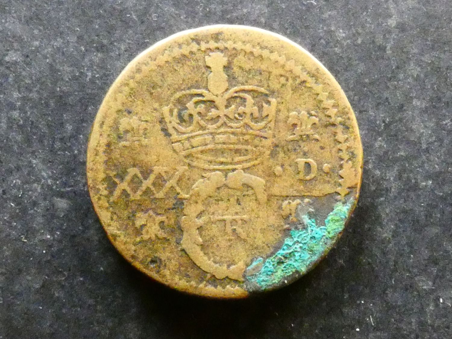 Charles I, brass coin weight, Halfcrown