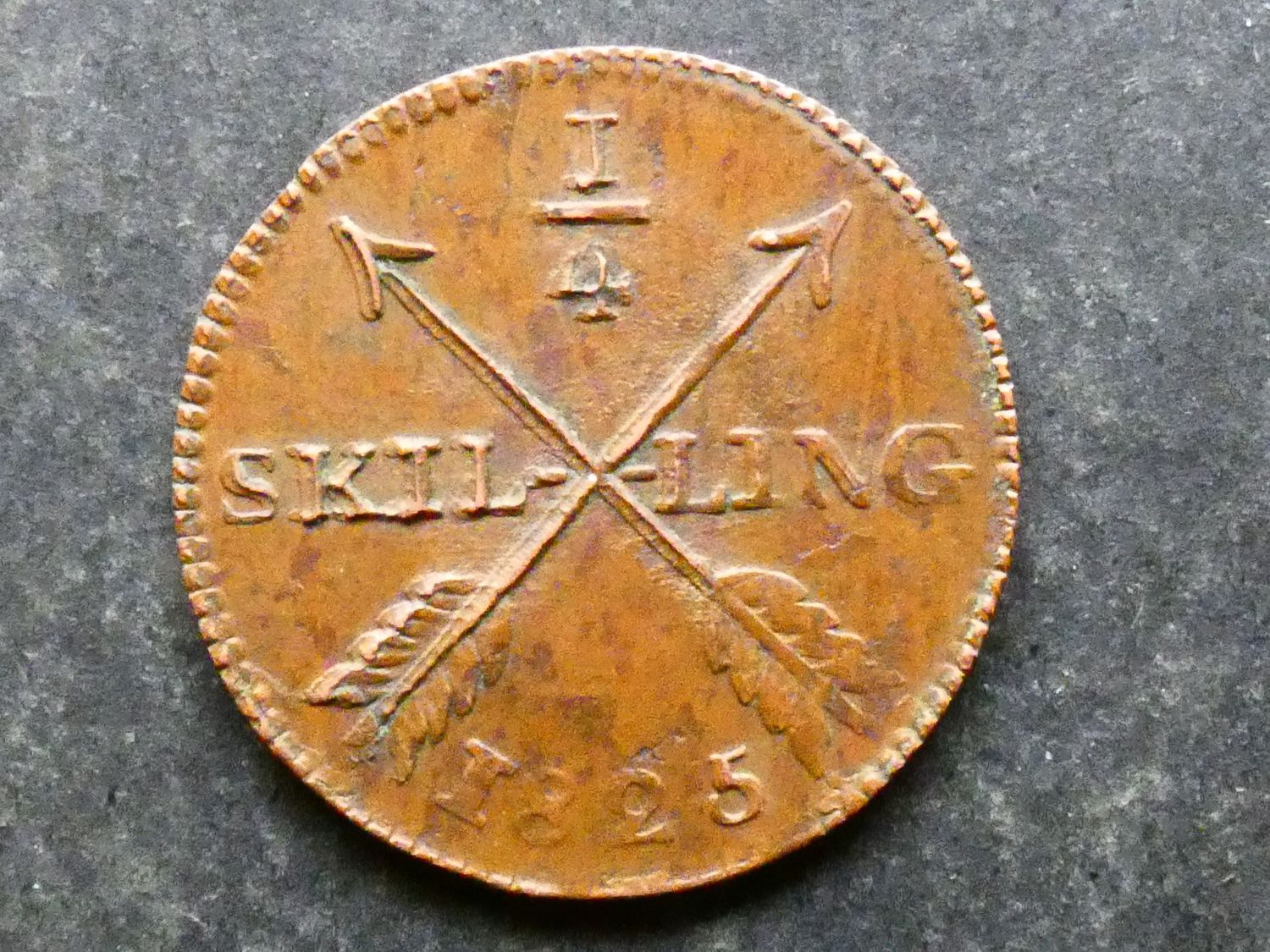 Sweden, ¼ Skilling, 1825