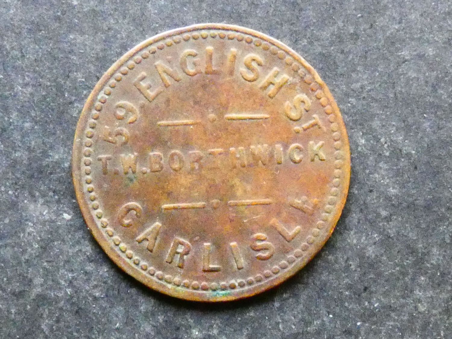 Unofficial Farthing,  Cumberland, Carlisle, Borthwick, Bell-1315