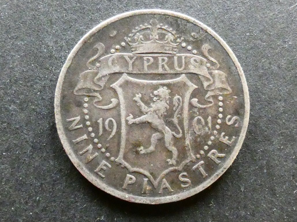 Cyprus, 9 Piastres, 1901