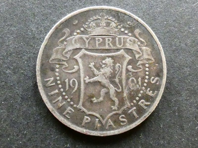 Cyprus, 9 Piastres, 1901