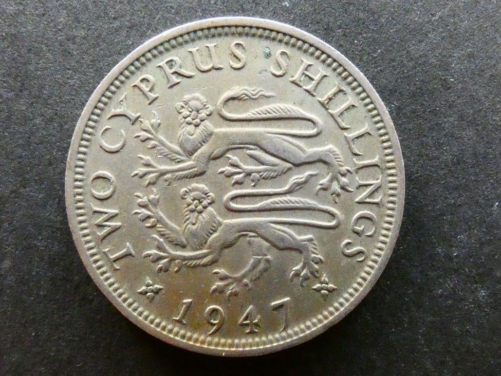 Cyprus, 2 Shillings, 1947