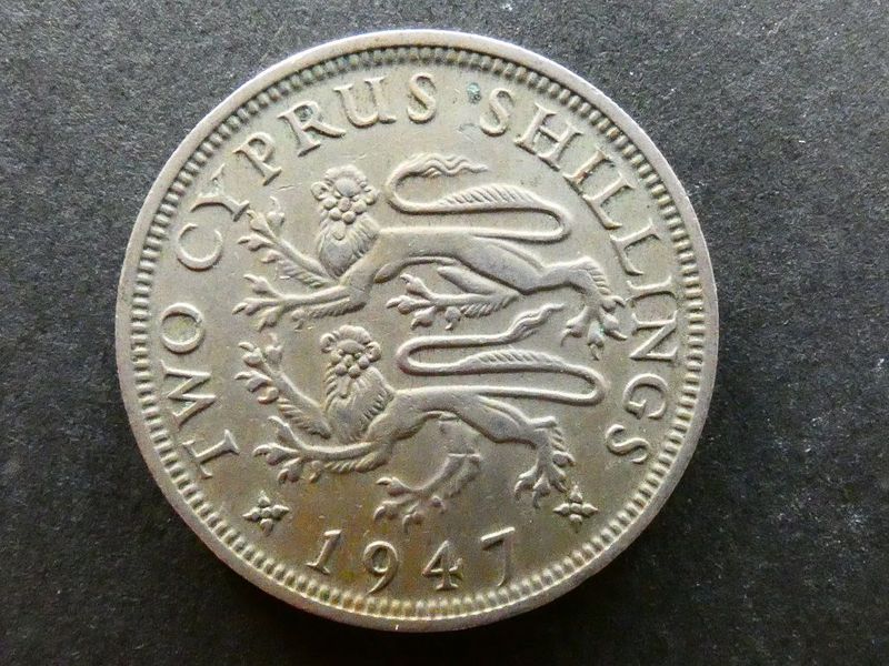 Cyprus, 2 Shillings, 1947