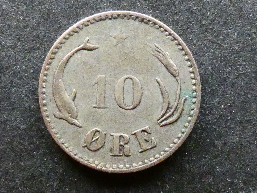 Denmark, 10 Øre, 1874