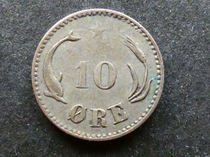 Denmark, 10 Øre, 1874