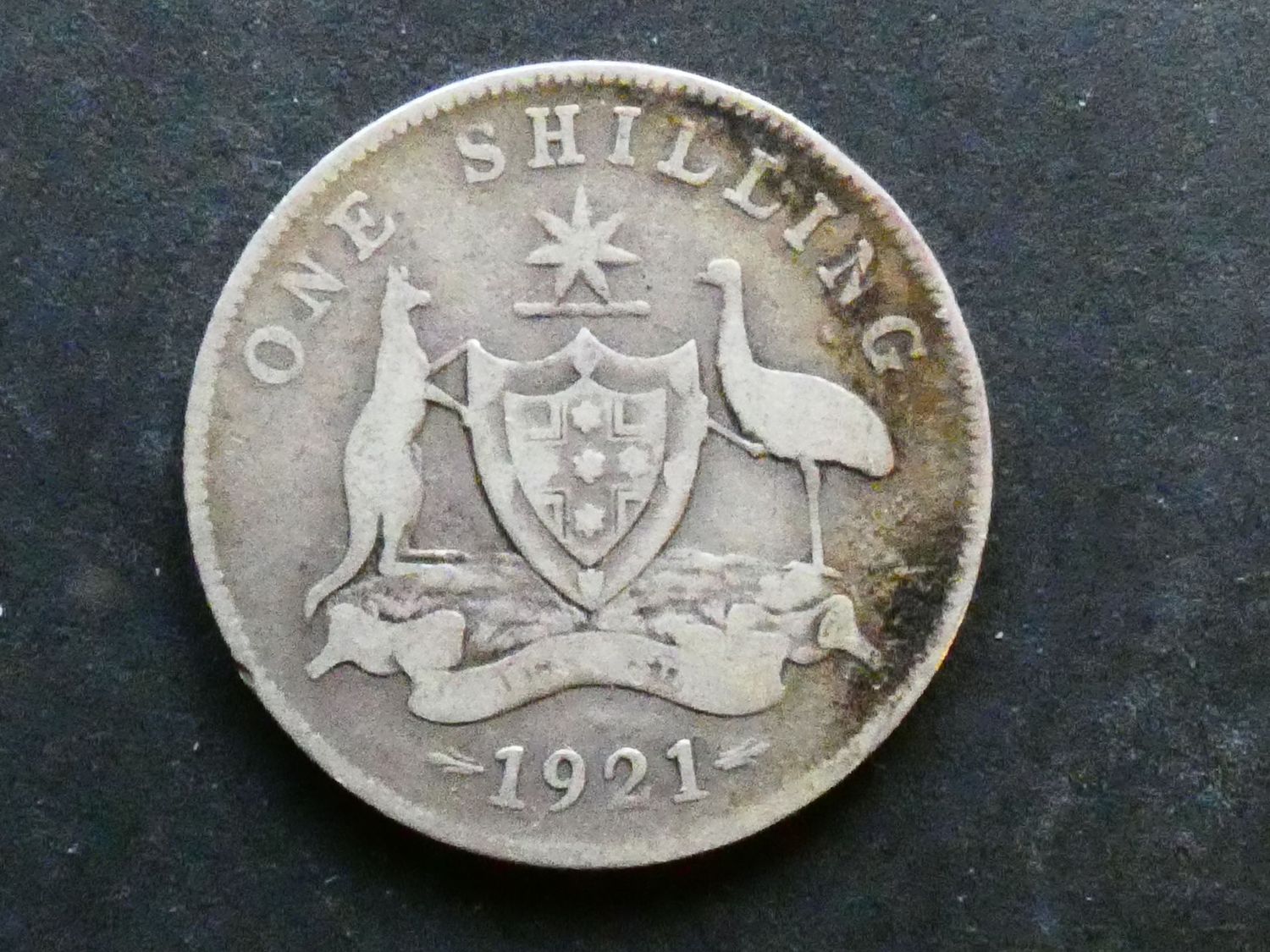 Australia, Shilling, 1921, star