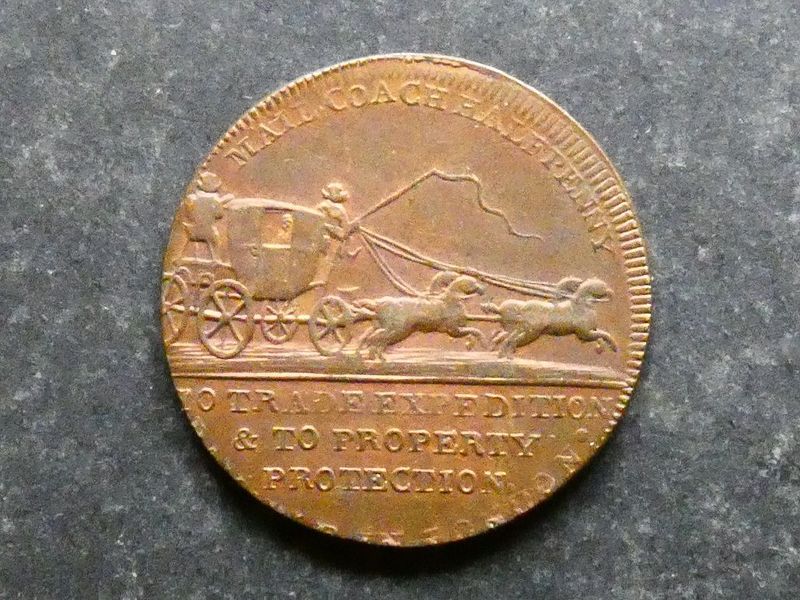 18th Century Halfpenny, Middlesex, Mail Coach, DH-363
