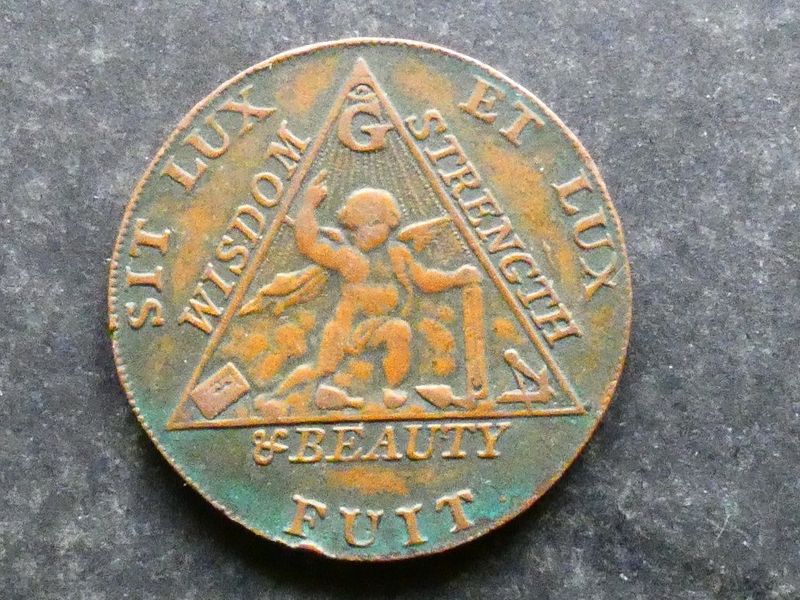18th Century Halfpenny, Middlesex, Masonic, DH-369a