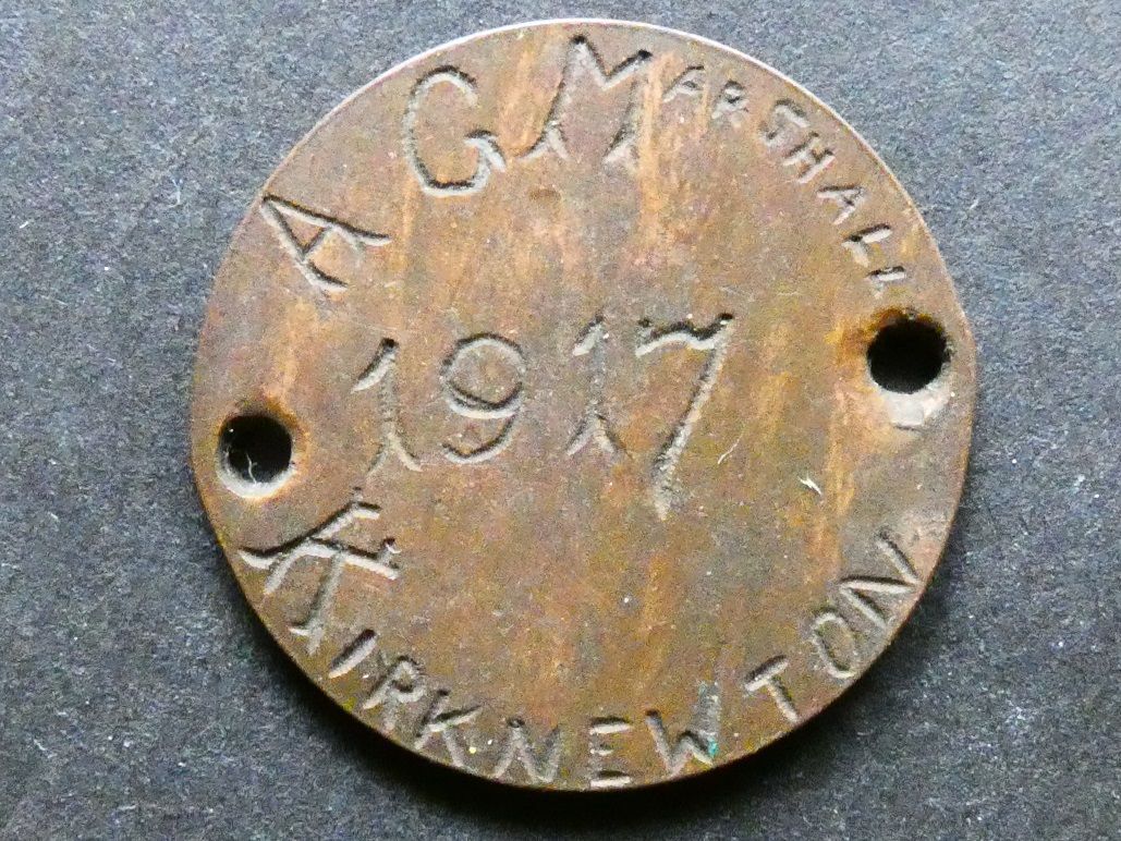 United Kingdom, WWI period unofficial name-tag.