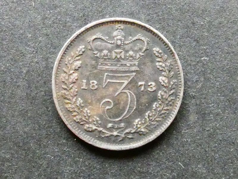 Threepence, 1873, currency issue.