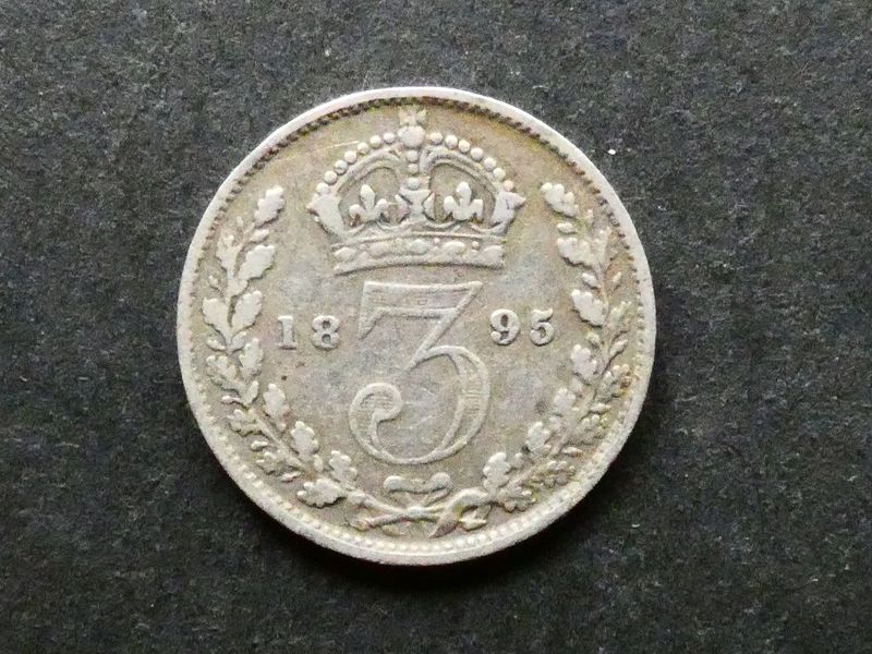Threepence, 1895, currency issue.