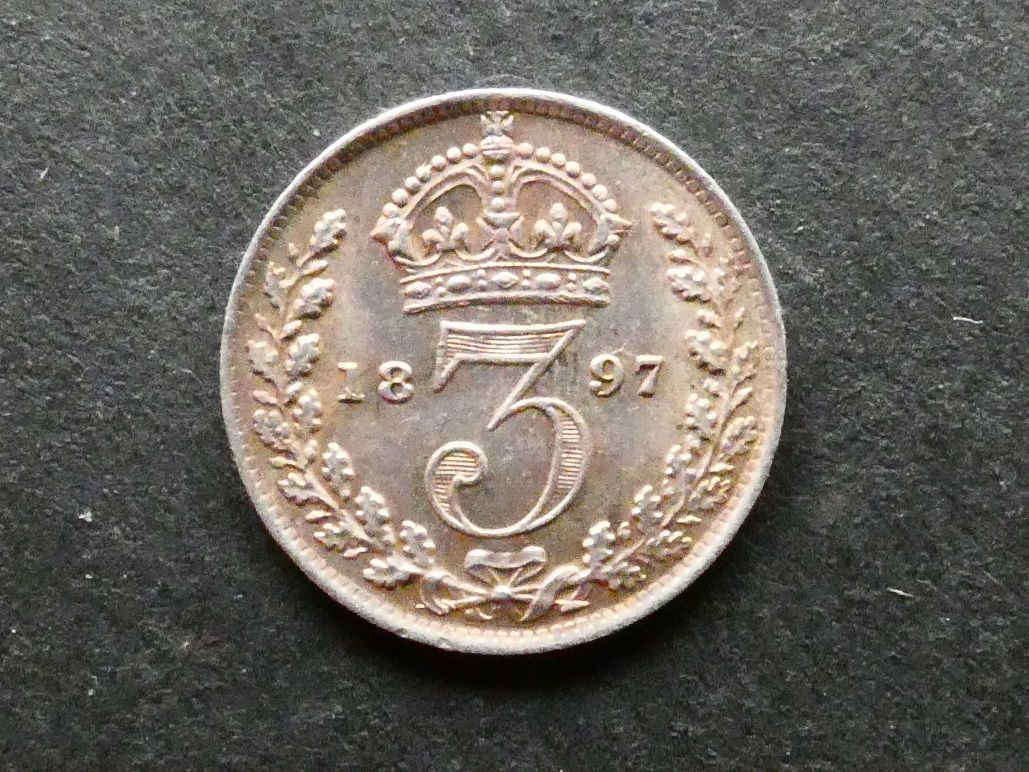 Threepence, 1897, currency issue.