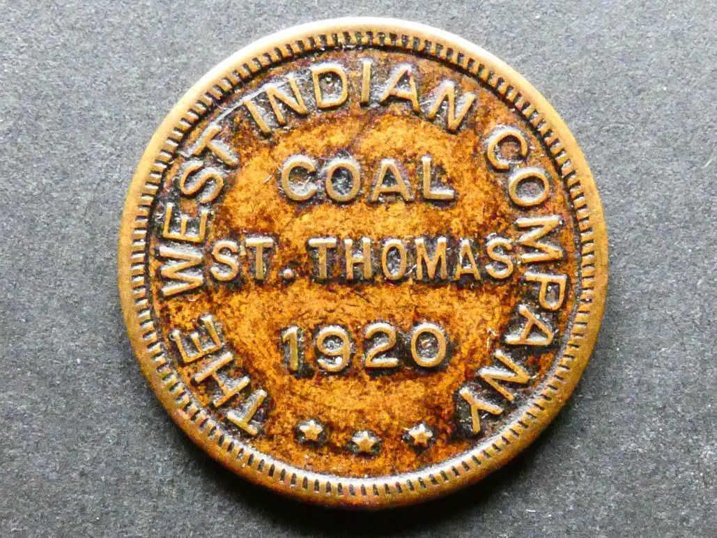 St. Thomas (US Virgin Islands), West Indian Company, coal token, 1920