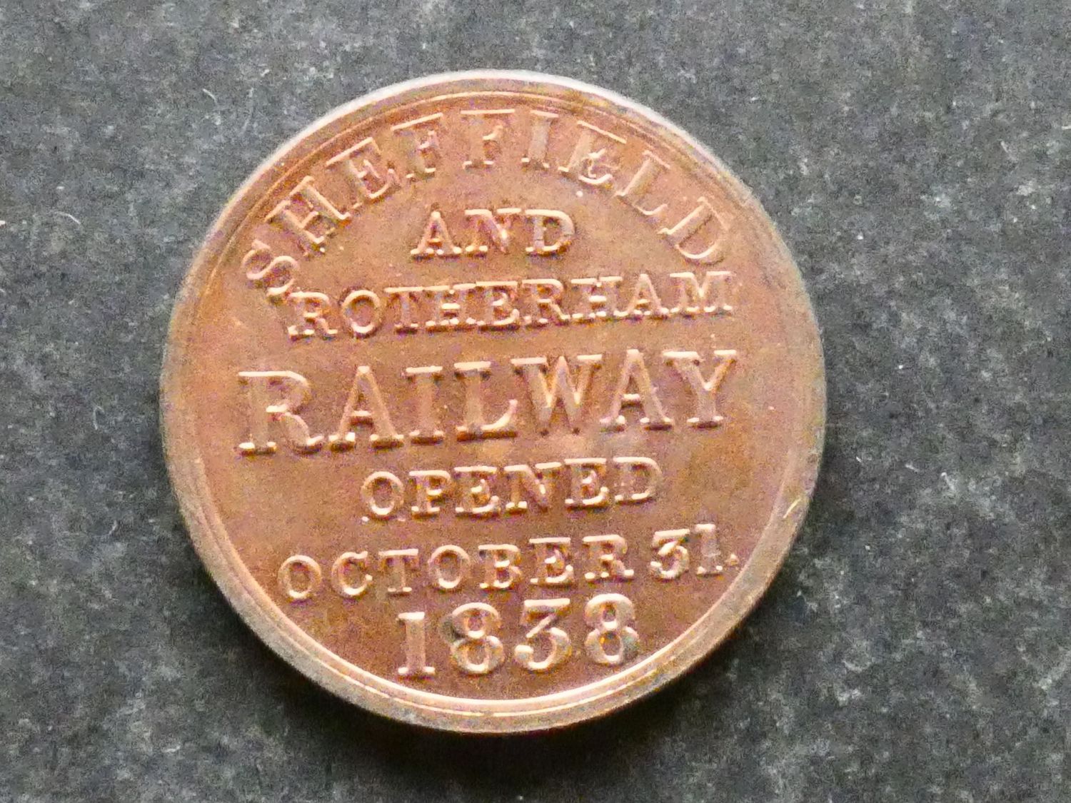 Transport token, Yorkshire, Sheffield & Rotherham Railway, Omnibus check.