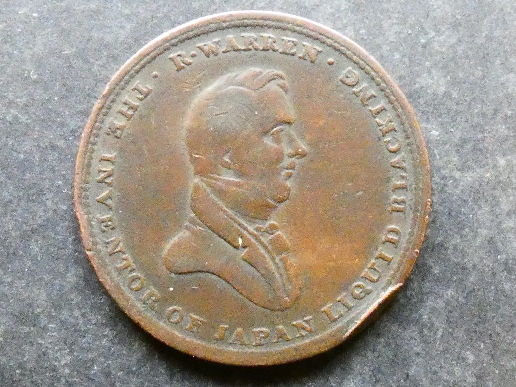 19th Century Halfpenny, London, , R. Warren, W-837