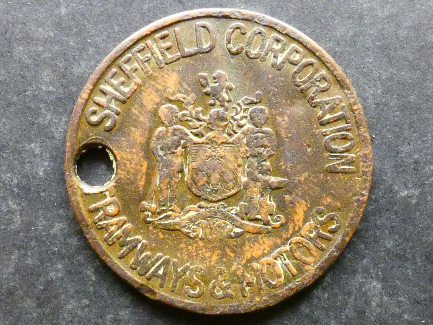Transport token, Yorkshire, Sheffield Corporation Tramways - Blind Persons only.