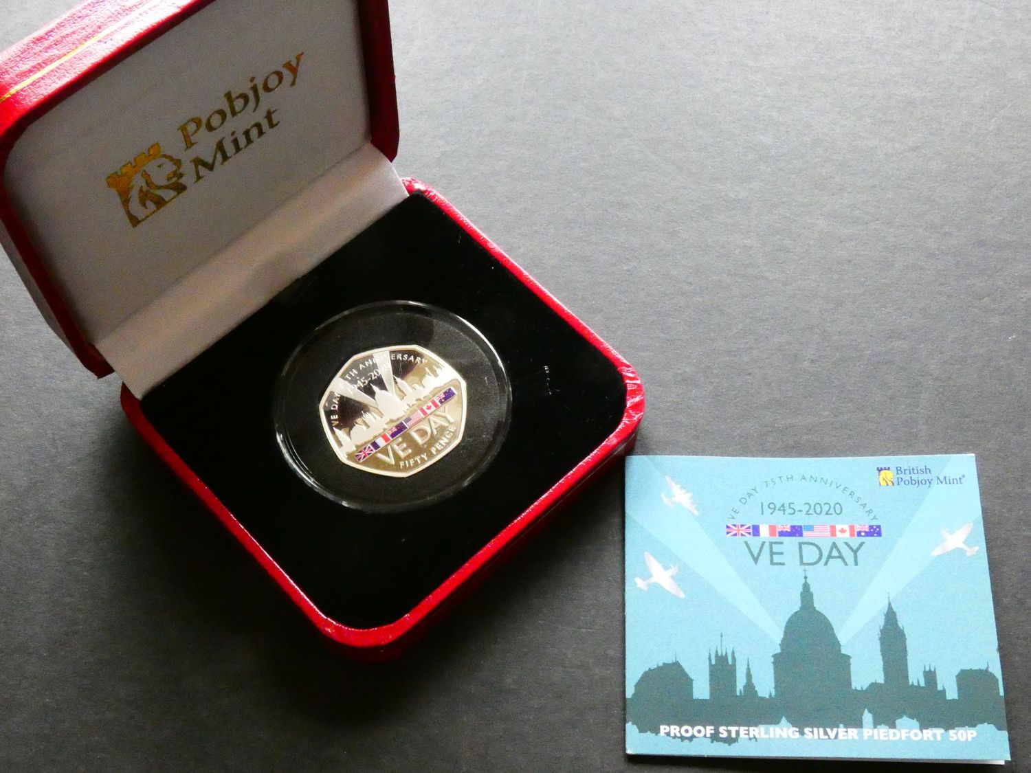 Gibraltar, 50p, 2020, VE-Day, silver Proof piedfort.