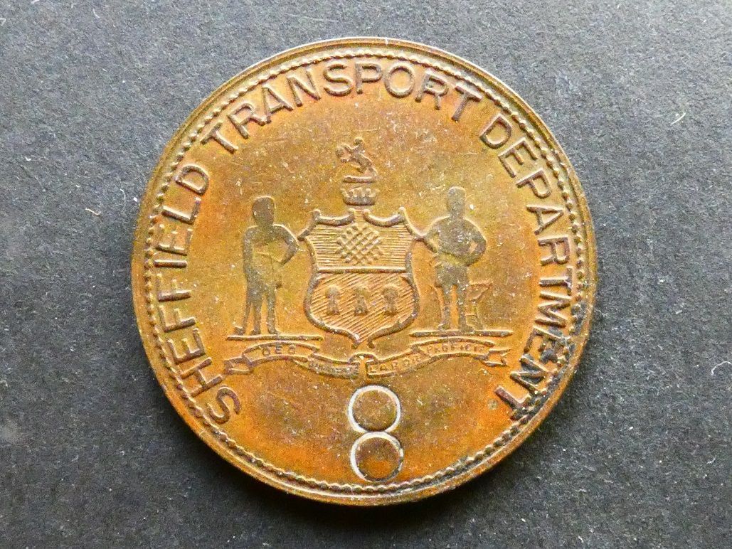 Transport token, Yorkshire, Sheffield Transport Department, 10 Shillings