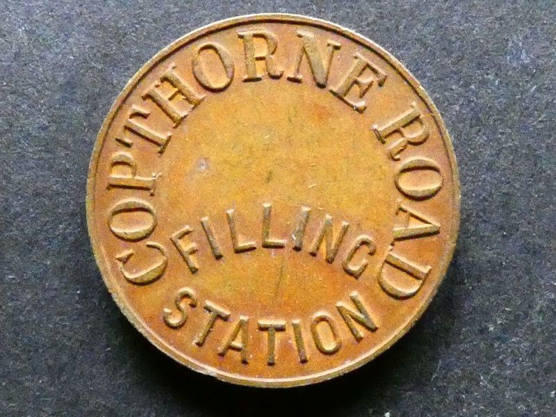 Carwash token, West Sussex, Crawley. Copthorne Road filling station.