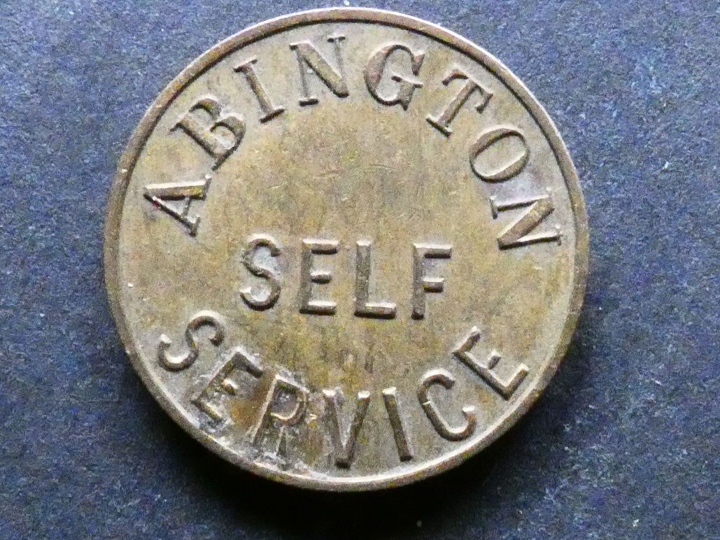 Carwash token, Northampton, Abington Filling Station.