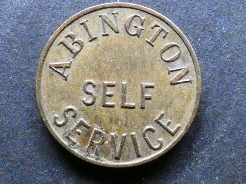 Carwash token, Northampton, Abington Filling Station.