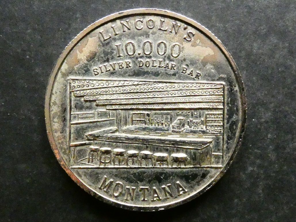 USA, advertising, Haugen, Montana, 10,000 Silver Dollar Bar