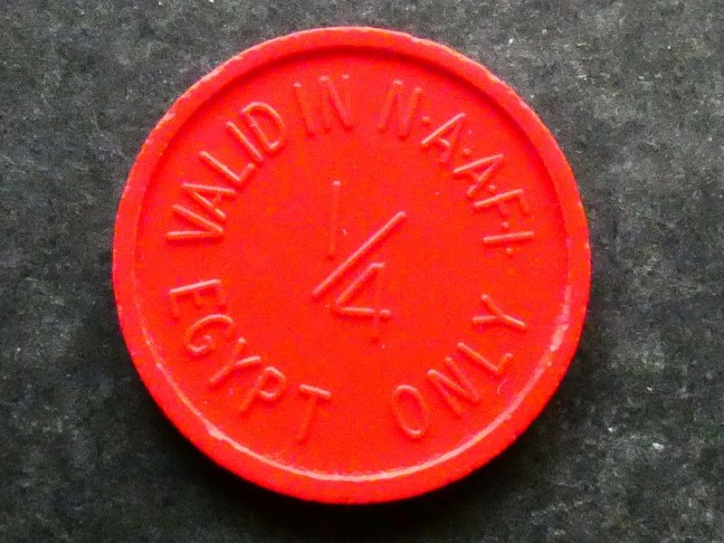 N.A.A.F.I. token, Egypt, ¼ Piastre
