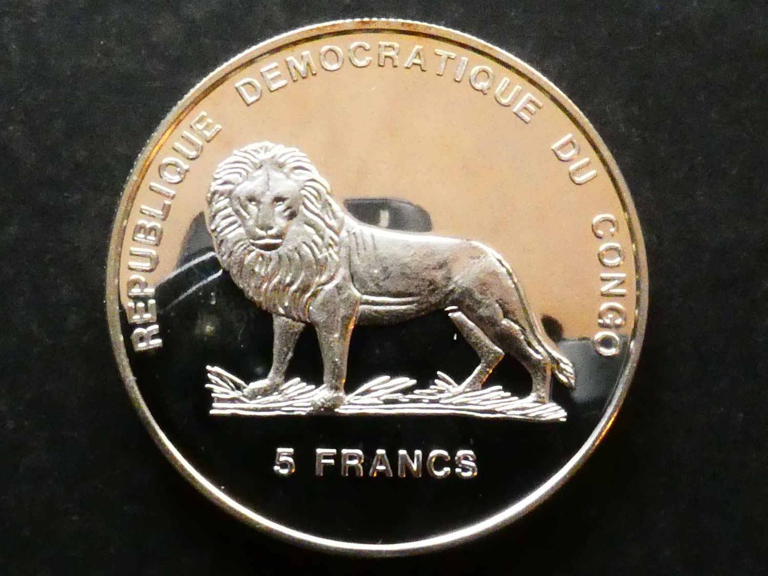 Democratic Republic of Congo, 5 Francs, ND(2000) visit of Princess Diana in 1992. Democratic Republic of Congo, 5 Francs, ND(2000) visit of Princess Diana in 1992.