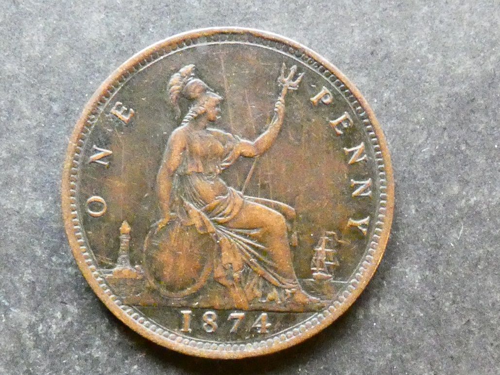 Penny, 1874, 8/G.