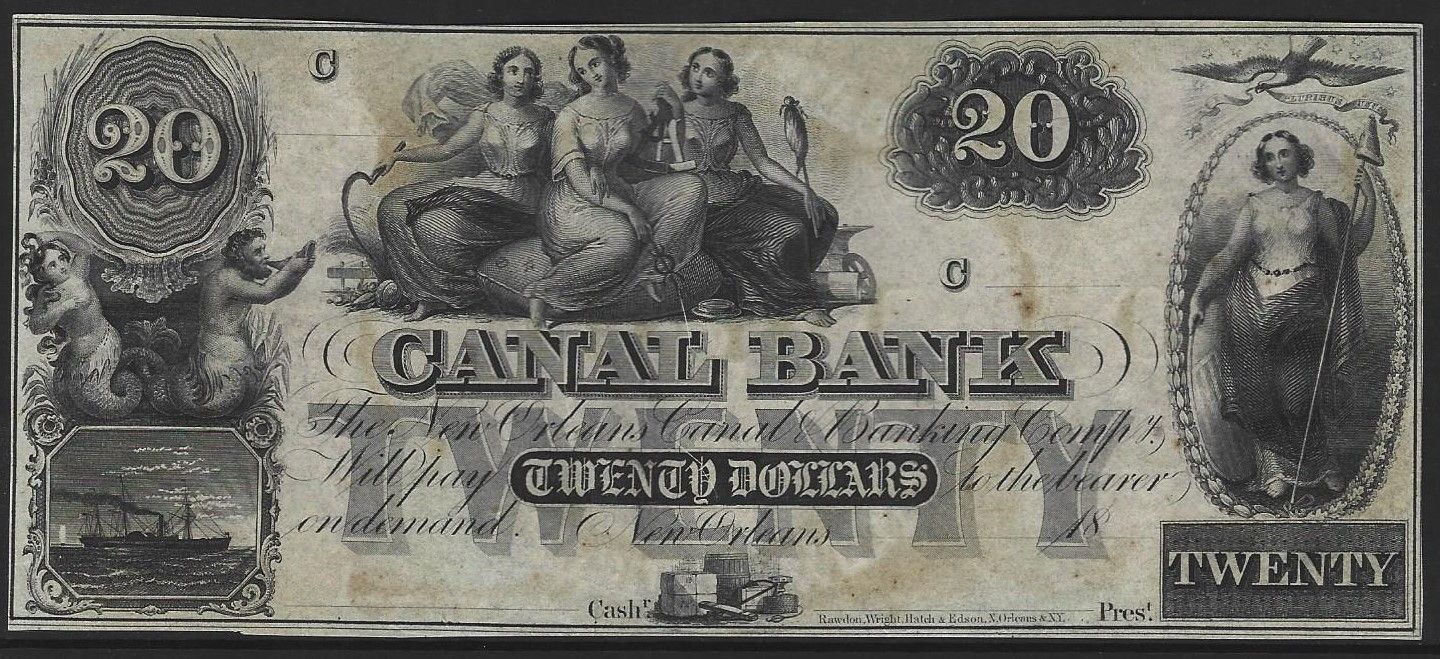 USA, Louisiana, New Orleans Canal Banking Company, $20, series C USA, Louisiana, New Orleans Canal Banking Company, $20, series C