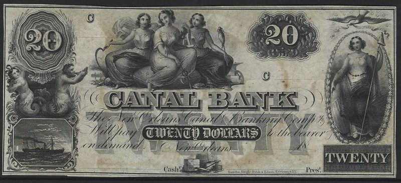 USA, Louisiana, New Orleans Canal Banking Company, $20, series C