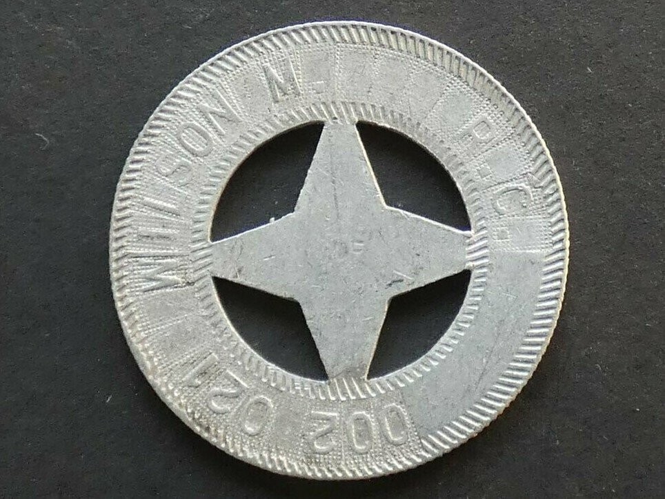 USA, metal typer token, WILSON, M.R.C USA, metal typer token, WILSON, M.R.C