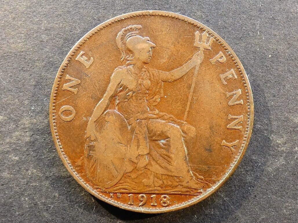 Penny, 1918KN. Penny, 1918KN.
