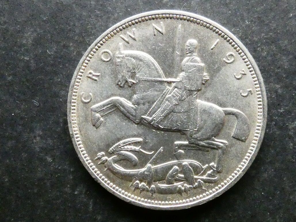 Crown, 1935, Silver Jubilee. Crown, 1935, Silver Jubilee.