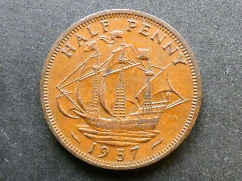 Halfpenny, 1957, calm sea.