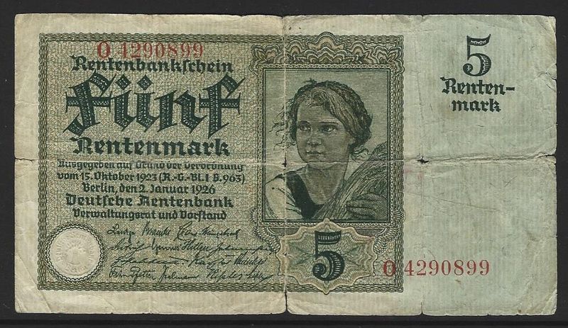 Germany, 5 Rentenmark, 2.1.1926
