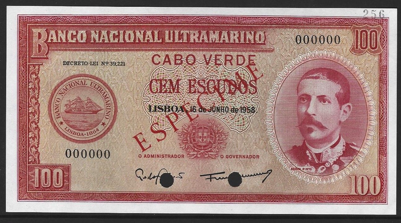 Cape Verde, 500 Francs, 24.2.1945. Cape Verde, 500 Francs, 24.2.1945.